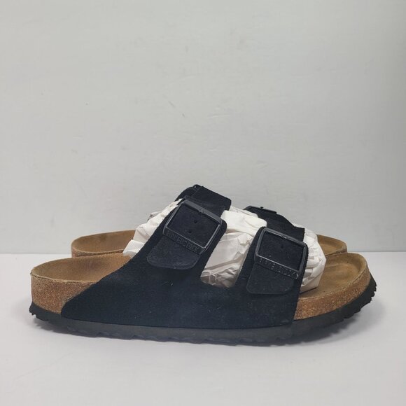 Birkenstock Arizona Women’s Soft Footbed Black Suede Sandals US Size 11 EU 42 - Picture 1 of 8